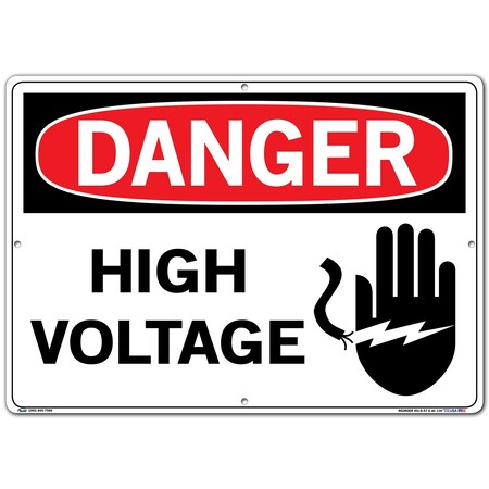 Vestil Sign, Danger, 20.5x14.5", Alum Comp, .130, SI-D-57-E-AC-130 SI-D-57-E-AC-130